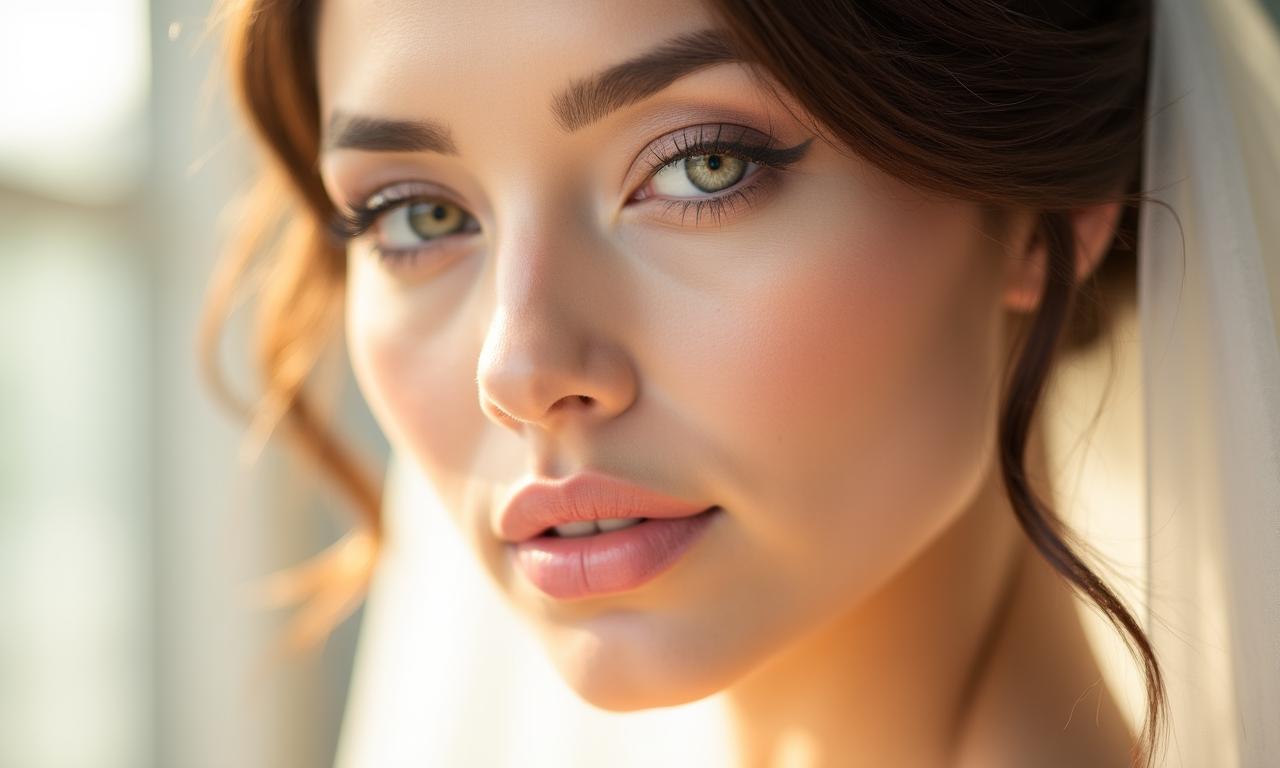 Elegante bruid met prachtige make-up